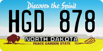 ND license plate HGD878