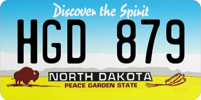 ND license plate HGD879