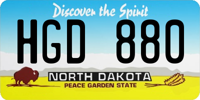 ND license plate HGD880