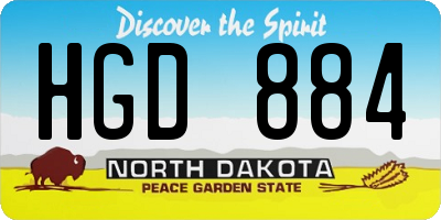 ND license plate HGD884