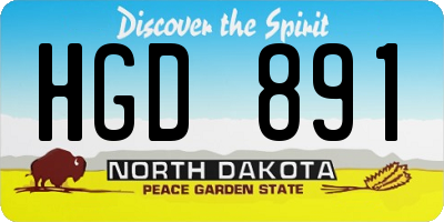 ND license plate HGD891