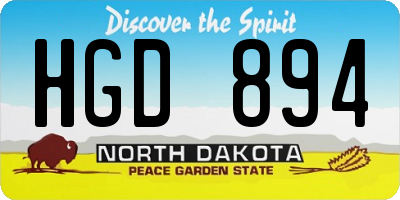ND license plate HGD894