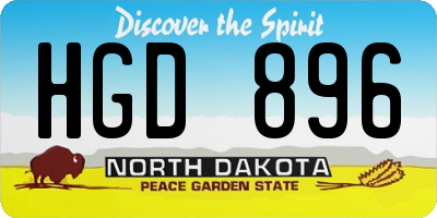 ND license plate HGD896