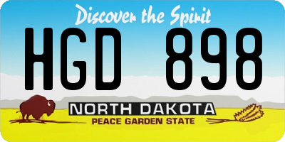 ND license plate HGD898