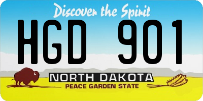 ND license plate HGD901