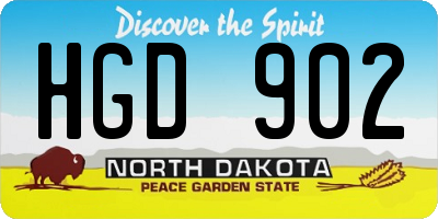 ND license plate HGD902