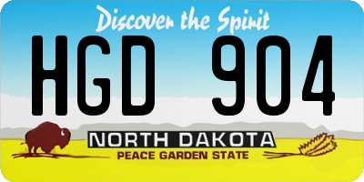 ND license plate HGD904
