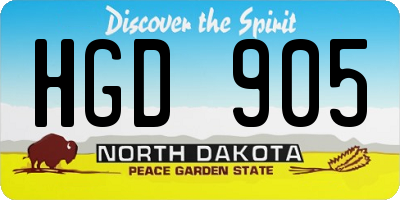 ND license plate HGD905