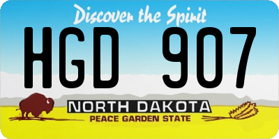 ND license plate HGD907