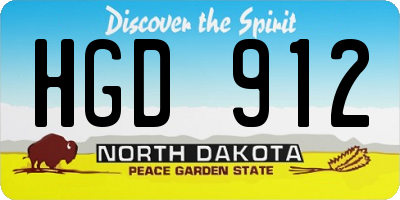 ND license plate HGD912