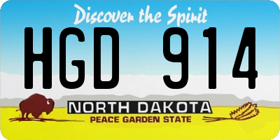 ND license plate HGD914