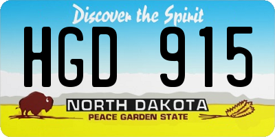 ND license plate HGD915