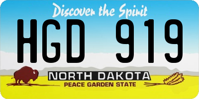 ND license plate HGD919