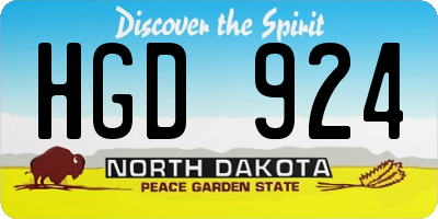 ND license plate HGD924