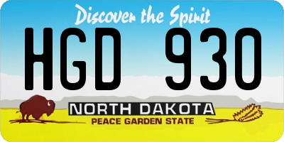 ND license plate HGD930