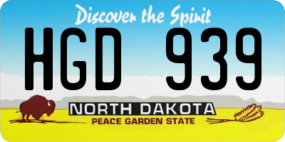 ND license plate HGD939