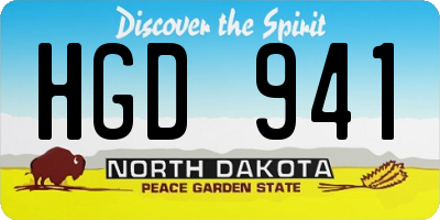 ND license plate HGD941