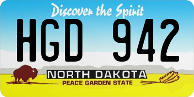 ND license plate HGD942