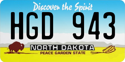 ND license plate HGD943