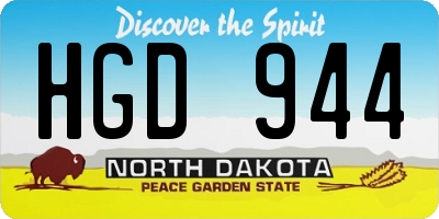 ND license plate HGD944