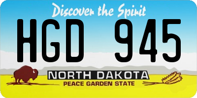 ND license plate HGD945