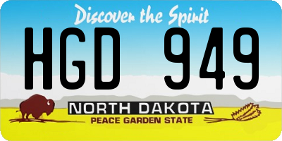 ND license plate HGD949