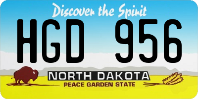 ND license plate HGD956