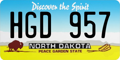 ND license plate HGD957
