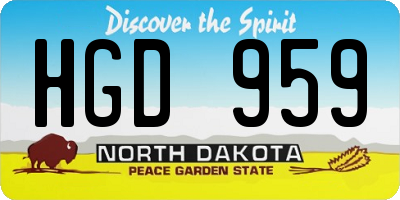 ND license plate HGD959