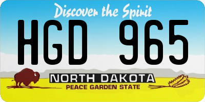 ND license plate HGD965