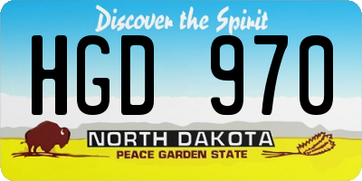 ND license plate HGD970