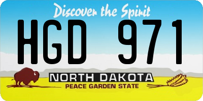 ND license plate HGD971