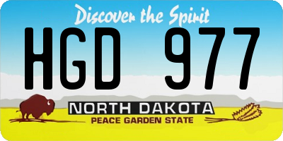ND license plate HGD977
