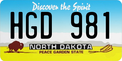 ND license plate HGD981