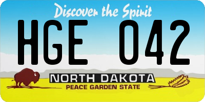 ND license plate HGE042