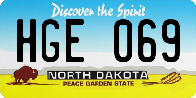 ND license plate HGE069