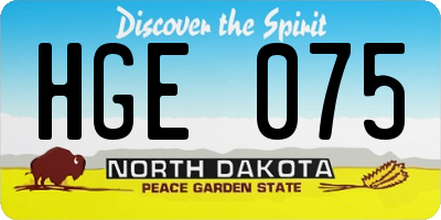 ND license plate HGE075