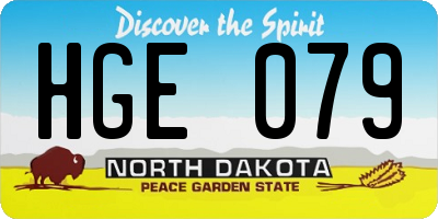 ND license plate HGE079