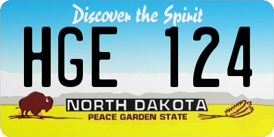 ND license plate HGE124