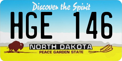 ND license plate HGE146