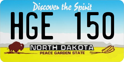 ND license plate HGE150