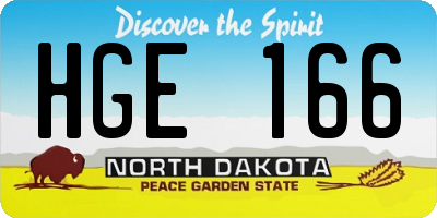 ND license plate HGE166