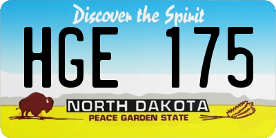 ND license plate HGE175