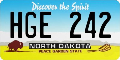 ND license plate HGE242