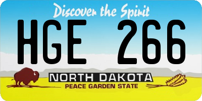 ND license plate HGE266