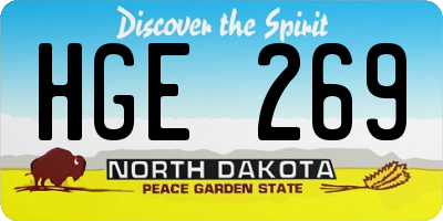 ND license plate HGE269