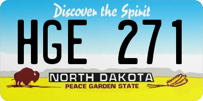 ND license plate HGE271