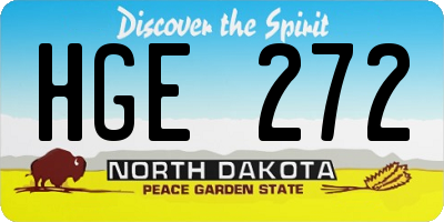 ND license plate HGE272
