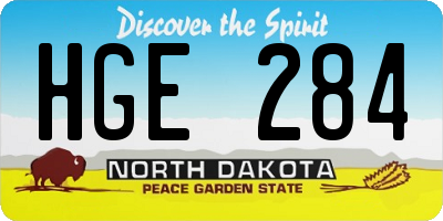 ND license plate HGE284