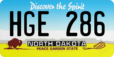 ND license plate HGE286